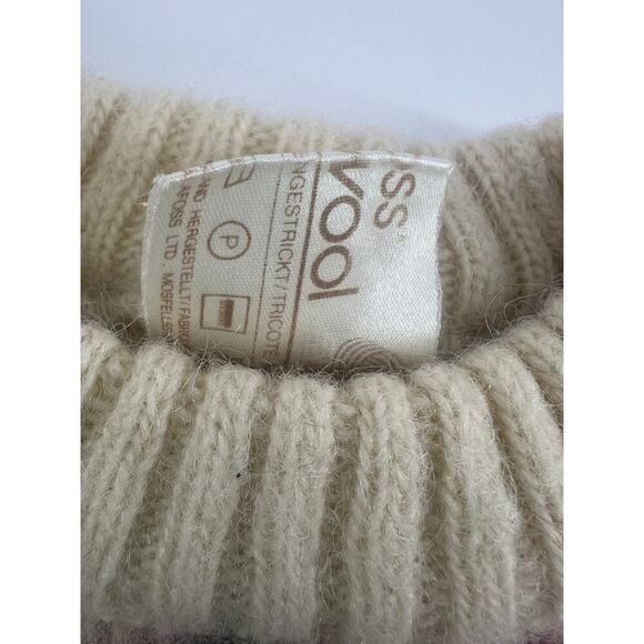 Vintage Alafoss Sweater Kids Girls Wool Long Sleeve Youth Size 4 Cream Warm - Picture 3 of 8